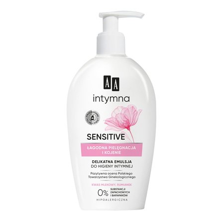 AA Intymna Ochrona&Pielęgnacja Sensitive emulsja do higieny intymnej dozownik 300 ml (1)