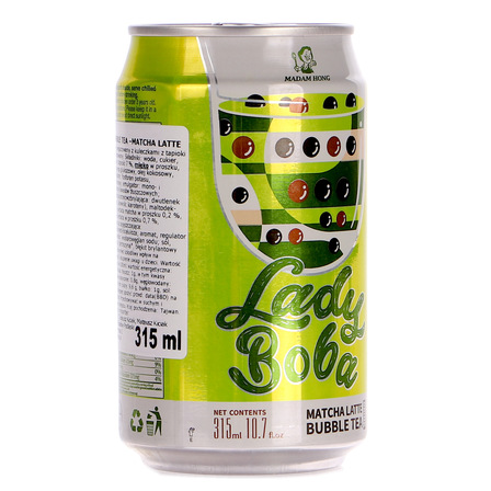 Lady boba tea -matcha late napój niegazowany z kuleczkami z tapioki 315ml (11)