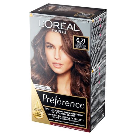 L'Oréal Paris Préférence Farba do włosów zimny opalizujący bardzo jasny brąz 6.21 Zurich (2)
