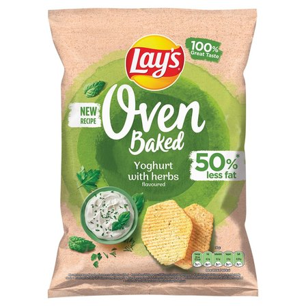 Lay's Oven Baked Pieczone formowane chipsy ziemniaczane o smaku jogurtu z ziołami 110 g (1)