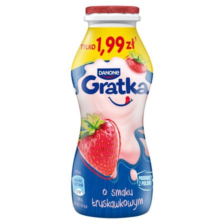 Danone Gratka Produkt mleczny o smaku truskawkowym 170 g (1)
