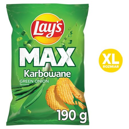 Lay's Max Chipsy ziemniaczane karbowane o smaku zielonej cebulki 190 g (2)