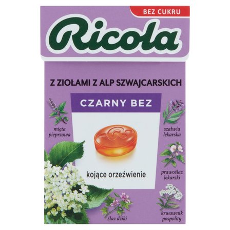 Ricola Szwajcarskie cukierki ziołowe czarny bez 27,5 g (1)