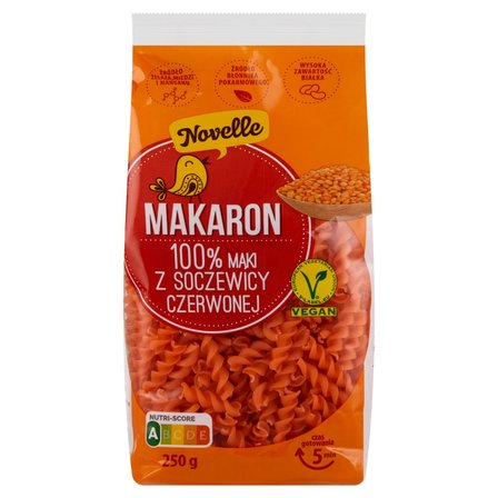 Novelle Makaron 100 % mąki z soczewicy czerwonej 250 g (1)