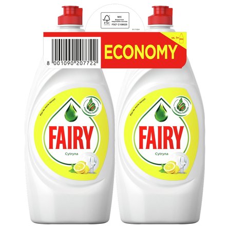 Fairy Lemon Płyn do mycia naczyń 2x900 ml (1)