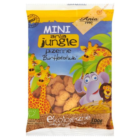 Ania Mini ania jungle pszenne Bio herbatniki Ekologiczne płatki śniadaniowe 100 g (1)