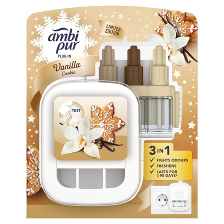 Ambi Pur 3Volution Vanilla Cookie Elektryczny odświeżacz powietrza, zestaw startowy 3 x 20 ml (1)