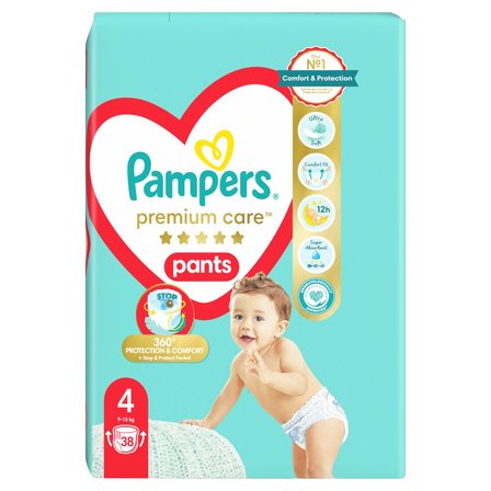 Pampers Premium Care Pieluchomajtki, rozmiar 4,  sztuk, 9kg-15kg (1)