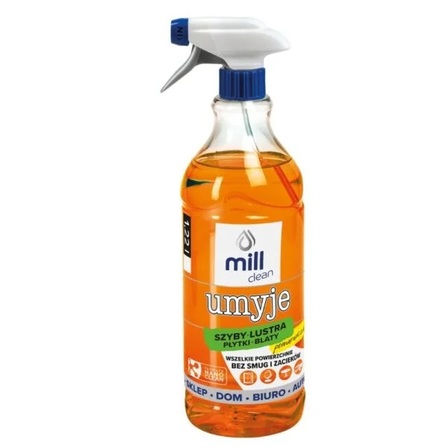 MILL clean UMYJE – płyn do mycia szyb, luster, glazury – pomarańcza 1,22 l (1)