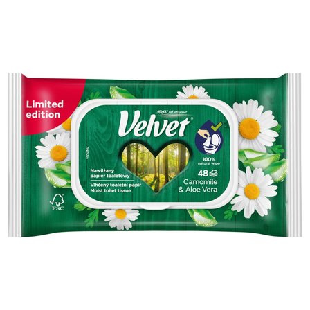 Velvet Camomile & Aloe Vera Nawilżany papier toaletowy 48 sztuk (1)