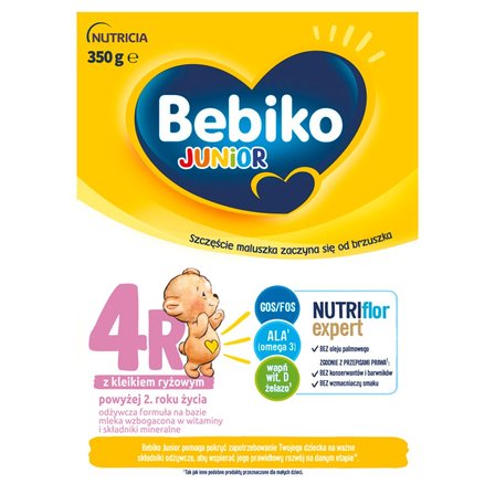 Bebiko Junior 4R Odżywcza formuła na bazie mleka dla dzieci powyżej 2. roku życia 350 g (1)