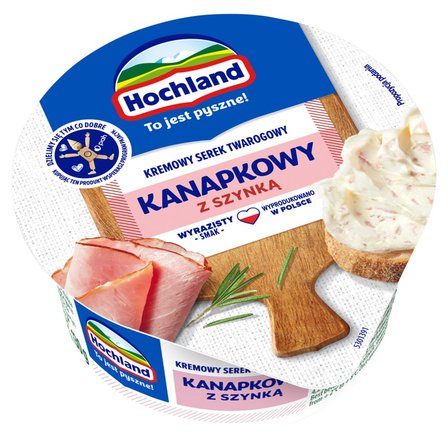 Hochland Kanapkowy kremowy serek twarogowy z szynką 130 g (1)