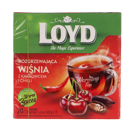 Loyd herbatka ziołowo -owocowa aromatyzowana o smaku wiśni z kakowcem i chilli  40g (20x2g) (1)