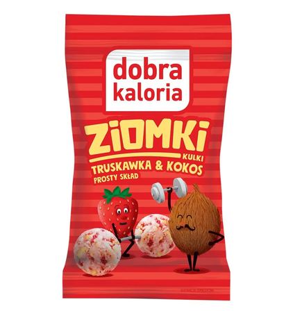 Dobra Kaloria Kulki mocy Ziomki truskawka i kokos 24 g (1)