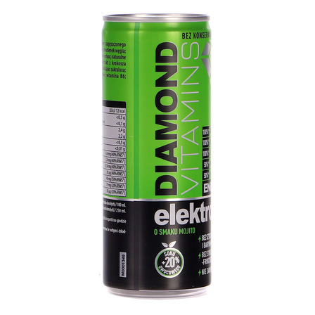 Dr vita diamond vitamins elektrolity o smaku mojito napój gazowany 250ml (10)