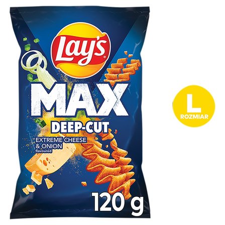 Lay's Max Deep-Cut Chipsy ziemniaczane o smaku sera i cebulki 120 g (2)
