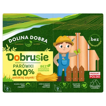 Dolina Dobra Dobrusie Parówki 100 % polskiej szynki 160 g (2 x 80 g) (1)