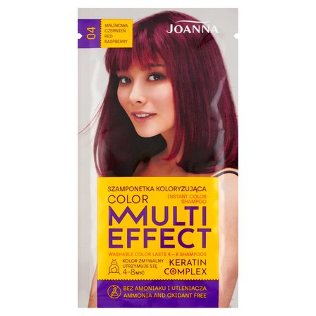 Joanna Multi Effect color Szamponetka koloryzująca malinowa czerwień 04 35 g (1)