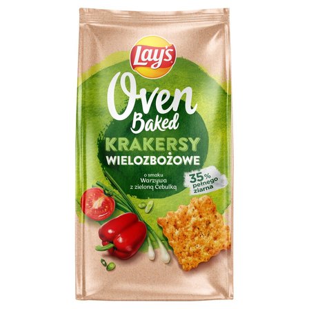 Lay's Oven Baked Krakersy wielozbożowe o smaku warzywa z zieloną cebulką 80 g (1)