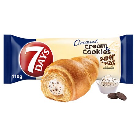 7 Days Cream & Cookies Super Max Rogalik z kremem waniliowym z mlekiem i kawałkami ciastek 110 g (2)