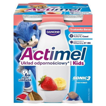 Actimel Kids Napój jogurtowy o smaku truskawkowo-bananowym 400 g (4 x 100 g) (1)