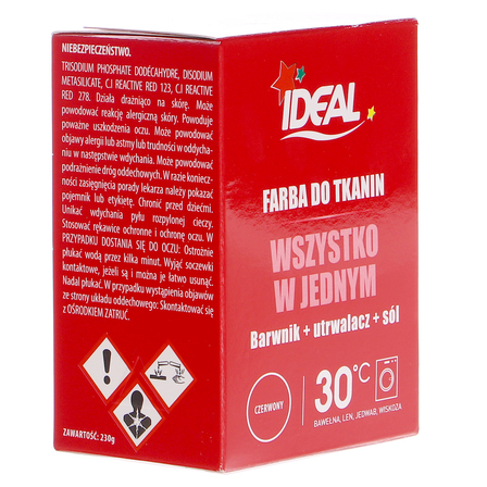 IDEAL farba do tkanin czerwona 230g (2)