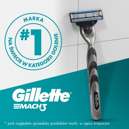Gillette Mach3 Maszynka do golenia dla mężczyzn, 1 maszynka do golenia Gillette, 2 ostrza wymienne (6)