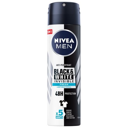 Nivea Black&White Invisible Fresh Antyperspirant Spray 150 ml (1)