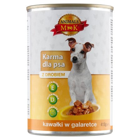 MK Animals Karma dla psa kawałki w galaretce z drobiem 415 g (1)