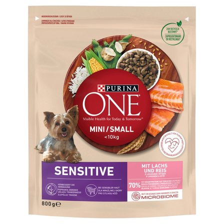 PURINA ONE Mini/Small Sensitive Karma dla psów z łososiem i ryżem 800 g (1)