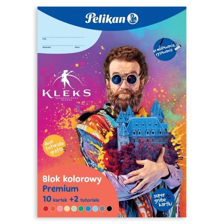 Pelikan KLEKS Kolorowy blok kreatywny 10 kartek 180g + 2 tutoriale (1)