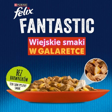 Felix Fantastic Karma dla kotów wiejskie smaki w galaretce 1,02 kg (12 x 85 g) (3)