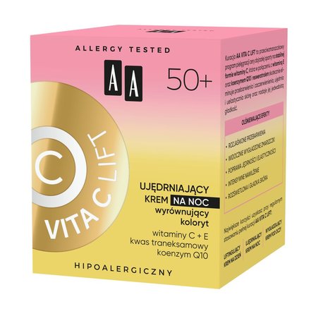 AA Vita C Lift 50+ ujędrniający krem na noc wyrównujący koloryt 50 ml (5)