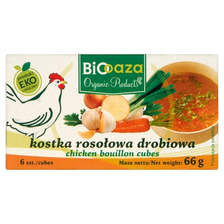Biooaza BIO Kostka rosołowa drobiowa 66 g (6 sztuk) (1)