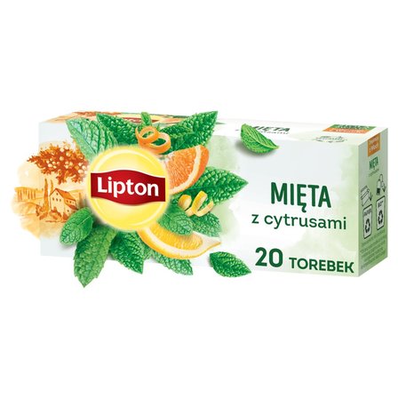 Lipton Herbatka ziołowa aromatyzowana mięta z cytrusami 26 g (20 torebek) (3)