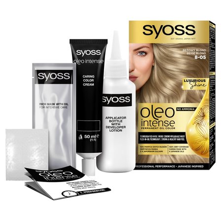 Syoss Oleo Intense Farba do włosów 8-05 beżowy blond (2)