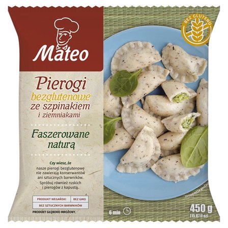 Mateo Pierogi z ziemniakami i szpinakiem bezglutenowe 450 g (1)