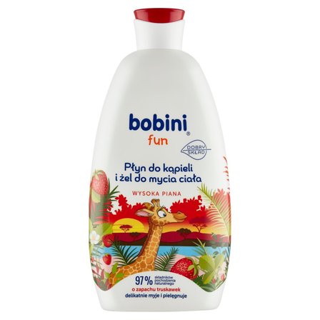 bobini fun Płyn do kąpieli i żel do mycia ciała o zapachu truskawek 500 ml (1)