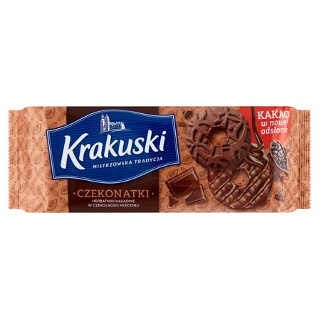 Krakuski Czekonatki Herbatniki kakaowe w czekoladzie mlecznej 165 g (1)