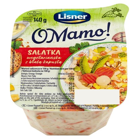 Lisner O Mamo! Sałatka wegetariańska z białą kapustą 140 g (2)