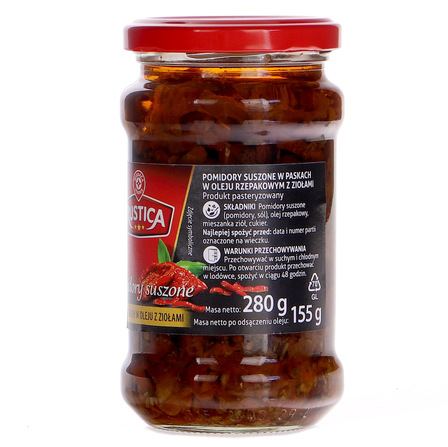 Wiodąca marka pomidory suszone paski  w oleju 280g / 155g (2)