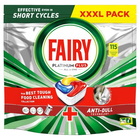 Fairy Platinum Plus Cytryna Tabletki do zmywarki All In One, 115 tabletek (1)