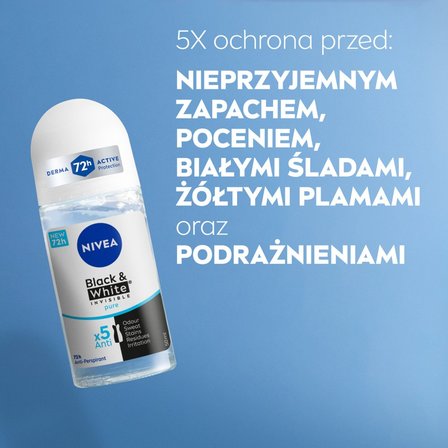 Nivea Black&White Invisible Pure Antyperspirant Roll ON 50 ml (2)