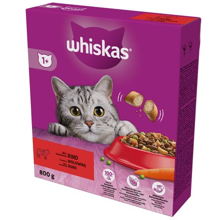 Whiskas Sucha karma dla kotów z pyszną wołowiną 800 g (1)