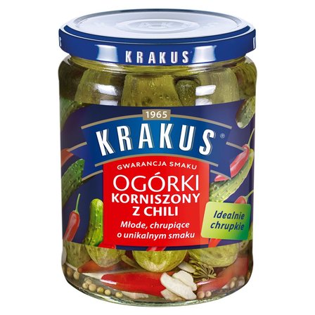 Krakus Ogórki korniszony z chili 500 g (1)