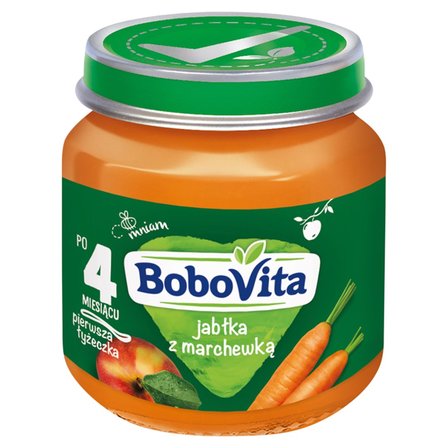 BoboVita Jabłka z marchewką po 4 miesiącu 125 g (1)