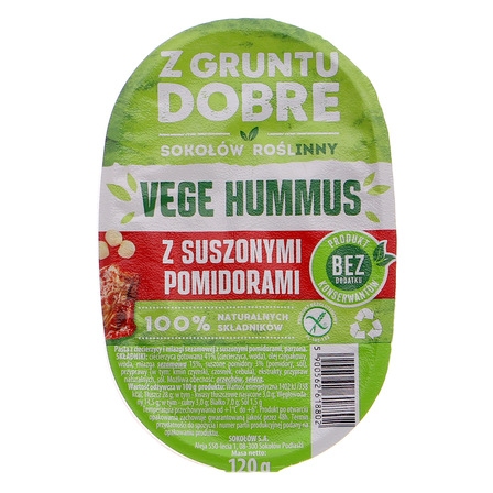 Sokołów roślinny Vege Hummus z suszonymi pomidorami 120g (1)