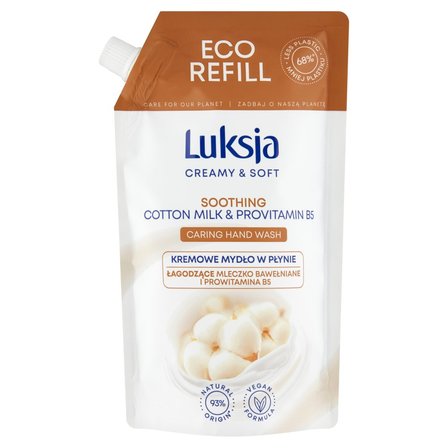 Luksja Creamy & Soft Kremowe mydło w płynie łagodzące mleczko bawełniane i prowitamina B5 400 ml (1)