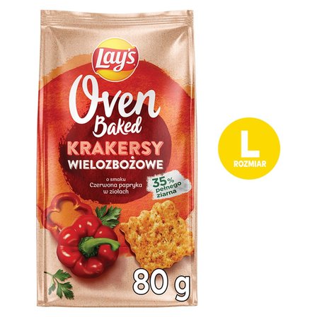 Lay's Oven Baked Krakersy wielozbożowe o smaku czerwona papryka w ziołach 80 g (2)