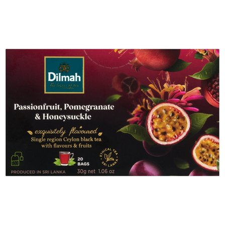 Dilmah Cejlońska herbata czarna aromatyzowana marakuja granat i wiciokrzew 30 g (20 x 1,5 g) (2)